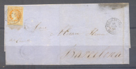1862.- CUEVAS DE VERA A BARCELONA - Cartas & Documentos