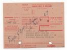 Mandat-carte De Versement Pour Amicale Entr'aide Ancien Officier Chargés De Mission PARIS 24/04/58 - Postal Rates