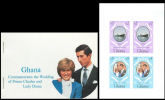 BUK:2 XGHANA 1981 Diana´s Wedding Ships. Booklet. IMPERF.stamps   [non  Dentelé,Geschnitten,no Dentado,non Dentellato] - Donne Celebri