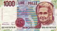 1000 Lire - Banca D´Italia - Decreto Ministeriale " Ottobre 1990 - Andere & Zonder Classificatie