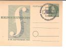 Bln218 / Berliner Festwoche  1951  Mit Sonderstempel Auf 10 - Postkaarten - Gebruikt