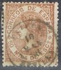 Sello 50 Milesimas Isabel II 1867, Fechador ESTEPA (sevilla) Edifil Num 96 º - Oblitérés