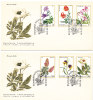 Greece FDC 30-8-1978 Complete Set Of 6 FLOWERS Stamps On 2 Covers With Cachet - FDC