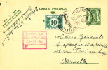 203/19 - Entier Postal Petit Sceau BRAINE L´ALLEUD 1938 Vers BXL - Taxé Timbre-Taxe 10 C à BXL - Tarjetas 1934-1951