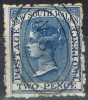 Sello 2 P Azul New South Wales 1871,ovalo NSW  Yvet Num 46 º - Gebruikt