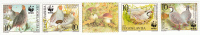 Yugoslavia MNH Scott #2479 Strip Of 4 Plus Center Label (mushrooms) 10d Perdix Perdix - Worldwide Fund For Nature - Nuevos