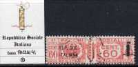 ITALY - 1943 R.S.I. - PACCHI N. 41 - Cv 800 Euro - USED - LUXUS GESTEMPELT - Postpaketten