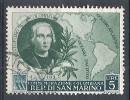 1952 SAN MARINO USATO COLOMBO 5 LIRE - RR10228 - Usati