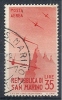 1946 SAN MARINO USATO POSTA AEREA VEDUTE 35 LIRE - RR10234 - Luftpost
