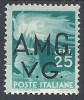 1945-47 TRIESTE AMG VG  DEMOCRATICA 25 CENT MH * - RR10243 - Ungebraucht