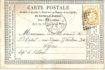 REF LBR34 - FRANCE - CPO MOD. 10.75 VOYAGEE ST.ETIENNE / LYON FEVRIER 1876 - Vorläufer