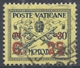 1931 VATICANO USATO SOPRASTAMPATO 25 SU 30 CENT GIALLINO - RR10299 - Used Stamps