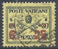 1931 VATICANO USATO SOPRASTAMPATO 25 SU 30 CENT GIALLINO - RR10299 - Gebruikt