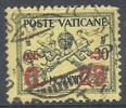 1931 VATICANO USATO SOPRASTAMPATO 25 SU 30 CENT GIALLINO - RR10299-2 - Usados