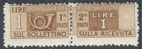 1946-51 ITALIA PACCHI POSTALI RUOTA 1 LIRA MH *  - RR10305 - Colis-postaux