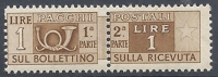 1946-51 ITALIA PACCHI POSTALI RUOTA 1 LIRA MNH **  - RR10308-4 - Pacchi Postali
