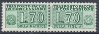 1955-81 ITALIA PACCHI IN CONCESSIONE STELLA 70 LIRE MNH ** - RR10319-5 - Colis-concession