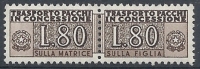 1955-81 ITALIA PACCHI IN CONCESSIONE STELLA 80 LIRE MNH ** - RR10327 - Concessiepaketten