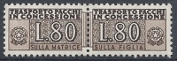 1955-81 ITALIA PACCHI IN CONCESSIONE STELLA 80 LIRE MNH ** - RR10327 - Consigned Parcels