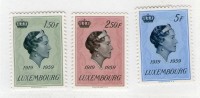 LUXEMBOURG 1959 CHARLOTTE  YVERT N°559/61 NEUF MNH** - Unused Stamps
