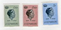 LUXEMBOURG 1959 CHARLOTTE  YVERT N°559/61 NEUF MNH** - Neufs