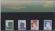 = Encart De 4 Timbres Grecs De 2002 JO De 2004 0.45, 0.60, 2.15 Et 2.60€ - Sommer 2004: Athen