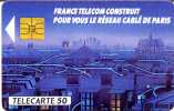 @+ Télécarte Réseau Cable De Paris - 50U - Gem1A - 1989. REF : F109 - 1989