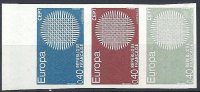 FRANCE - EUROPA 1970 - Essai Non Dentelé - 40 C. Neuf En Bande De 3 Bleu,marron & Gris LUXE - Altri & Non Classificati