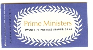 REF LANV4 - AUSTRALIE - CARNET "PREMIERS MINISTRES"AVEC 4 PANNEAUX DE 5 TP A LEUR EFFIGIE + PANNEAUX PUBLICITAIRES - Booklets