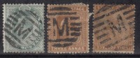 British India Used, 'M'  Madras Circle Postmark Study, Postal History On Edward, 3 Diff., - 1902-11 Roi Edouard VII