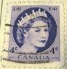 Canada 1954 Queen Elizabeth II 4c - Used - Oblitérés