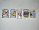 VERRE A MOUTARDE LOT DE 5 ( 4 ASTERIX  ET 1 EXCALIBUR  ) FABRICANT  NUTELLA - Glazen