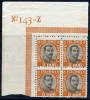 ICELAND 1920 Official 5a Corner Block Of 4 MNH / **.  Michel Dienst 35 - Dienstmarken