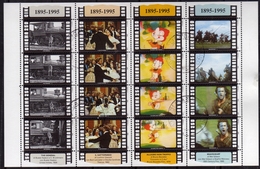 REPUBBLICA DI SAN MARINO 1995 CENTENARIO DEL CINEMA CENTENARY BLOCCO FOGLIETTO BLOCK SHEET BLOC FEUILLET USATO USED - Blocs-feuillets