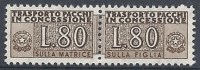 1955-81 ITALIA PACCHI IN CONCESSIONE STELLE 80 LIRE MNH ** - RR10337 - Colis-concession