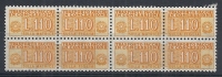 1955-81 ITALIA PACCHI IN CONCESSIONE STELLE 110 LIRE QUARTINA MNH ** - RR10348 - Consigned Parcels