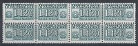 1955-81 ITALIA PACCHI IN CONCESSIONE STELLE 120 LIRE QUARTINA MNH ** - RR10358 - Colis-concession