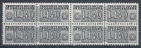 1955-81 ITALIA PACCHI IN CONCESSIONE STELLE 140 LIRE QUARTINA MNH ** - RR10361 - Colis-concession