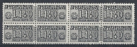 1955-81 ITALIA PACCHI IN CONCESSIONE STELLE 140 LIRE QUARTINA MNH ** - RR10365 - Consigned Parcels