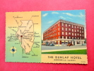 Jacksonville Il-- Dunlap Hotel  With Map  Linen- -- -    Ref  528 - Autres & Non Classés