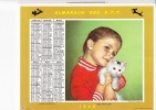 Almanach Des PTT 1960 "mon Petit Chat / Un Vieux Copain" Chien, Chaton, Enfants,  OBERTHUR - Tamaño Grande : 1941-60