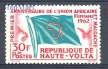 Burkina Faso/Haute Volta 1962 Mi 111 Mnh - UAM, Flag, Map - Autres