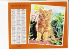 Almanach Des PTT 1966 "pose / Surprise !" Chaton, Chien Cocker, Panier  OBERTHUR - Grand Format : 1961-70