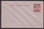 France Postal Stationery Ganzsache Entier Tubes Pneumatiques TAXE RÉDUITE á 0,50 Overprinted Cover (2 Scans) - Pneumatic Post