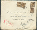 75cent.   KEPI (x4)  Obl. Sc UCCLE 1 S/L. Recommandée Du 25-I-1933 Vers Luebo - 7658 - 1931-1934 Képi