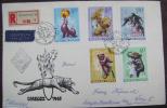 1965 HUNGARY REGISTERED AIRMAIL FDC CIRCUS 1 CLOWN ANIMALS - Zirkus