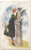 Belle Carte  Italienne Dessin  Signée Femme Embrassant Une Jeune Fille Angelot  Lesbos - Anges