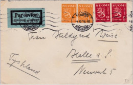 FINLAND - 1938 - ENVELOPPE Par AVION De HELSINKI => HALLE (GERMANY) - Lettres & Documents