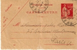CARTE LETTRE ENTIER POSTAL .. 283 CL1.rouge Sur Chamois .  1934. - Kaartbrieven