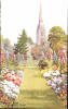 ARTIST SIGNED PC: SALISBURY CATHEDRAL AND SPIRE From CANONRY GARDEN, WILTSHIRE - Salisbury